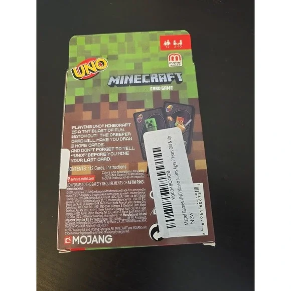 Uno Minecraft Edition Card Game 2 Sets of Cards - Picture 2 of 3
